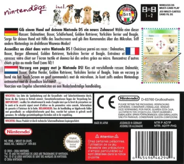 Nintendogs - Dalmatian & Friends (Europe) (En,Fr,De,Es,It) box cover back